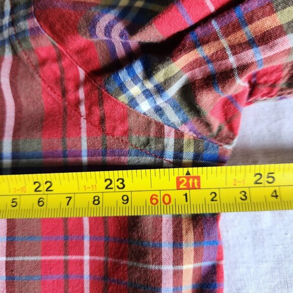 Nautica Shirt Mens Large Pinpoint Oxford Long Sleeve Button Down Plaid Cotton - Picture 6 of 8